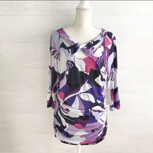 ☀️2 for 10! Jennifer Lopez Stretchy Rouched Purple Top, XL